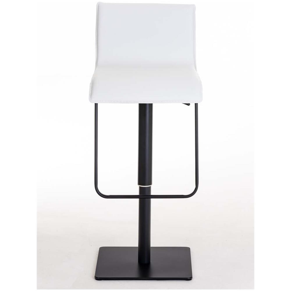 Sgabello Bar Limon in Similpelle E Metallo I Sgabello Bancone Imbottito Regolabile 55-78 CM Bianco Metallo Nero Opaco - Foto 2
