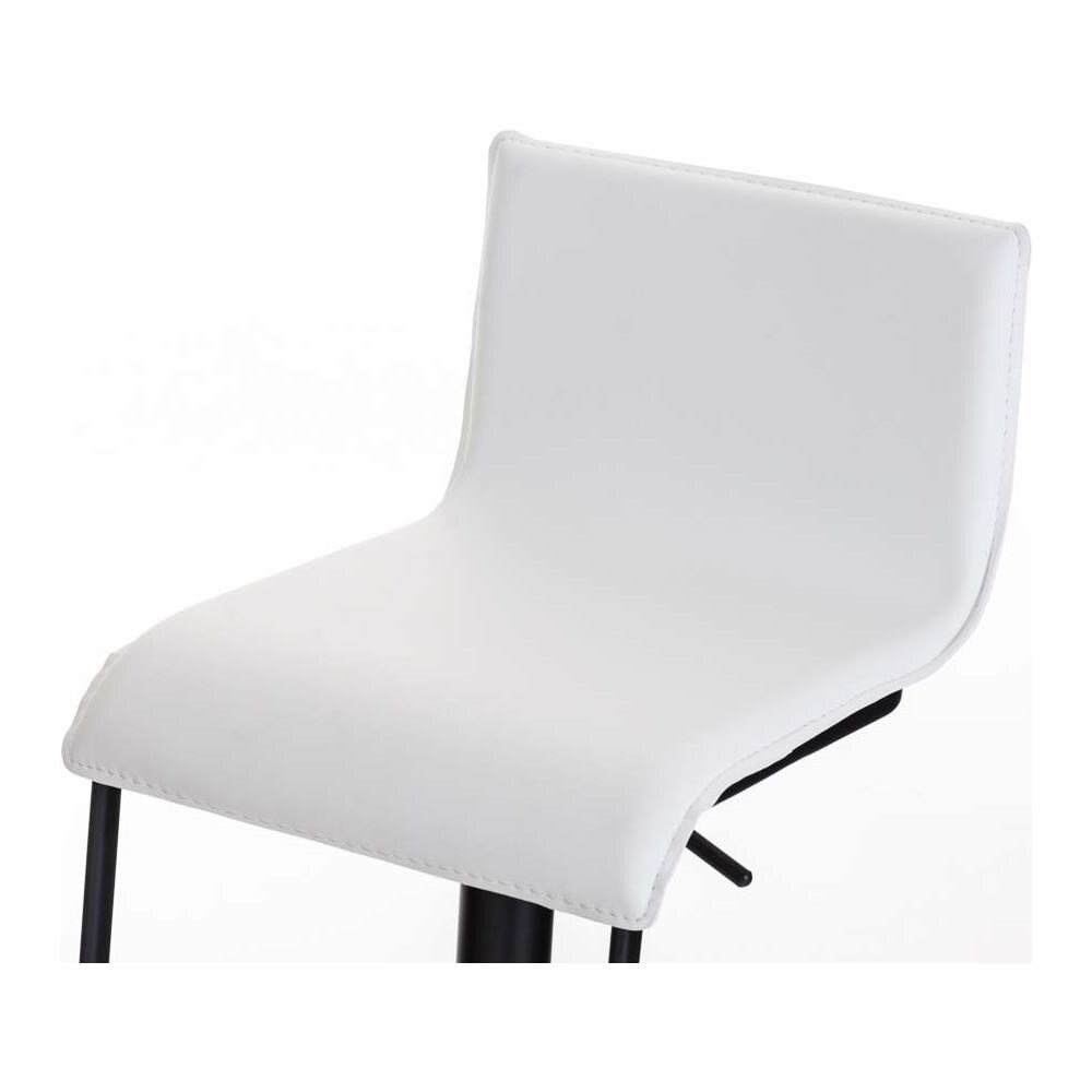 Sgabello Bar Limon in Similpelle E Metallo I Sgabello Bancone Imbottito Regolabile 55-78 CM Bianco Metallo Nero Opaco - Foto 5