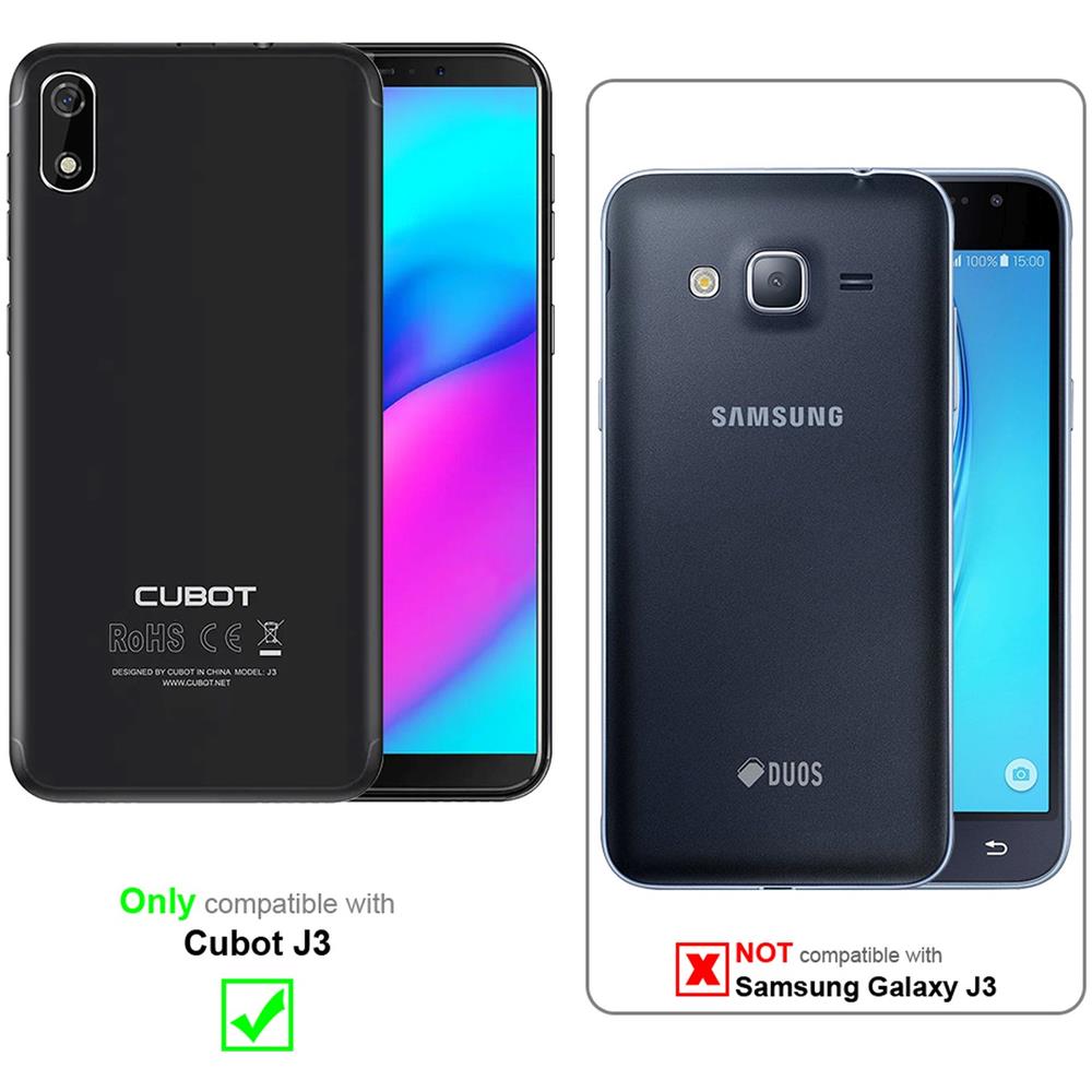 Custodia Compatibile Con Cubot J3 In Nero Carbone - Coperchio Protettiva Con Chiusura Magnetica, Funzione Stand E Tasca Per Le Carte - Foto 2