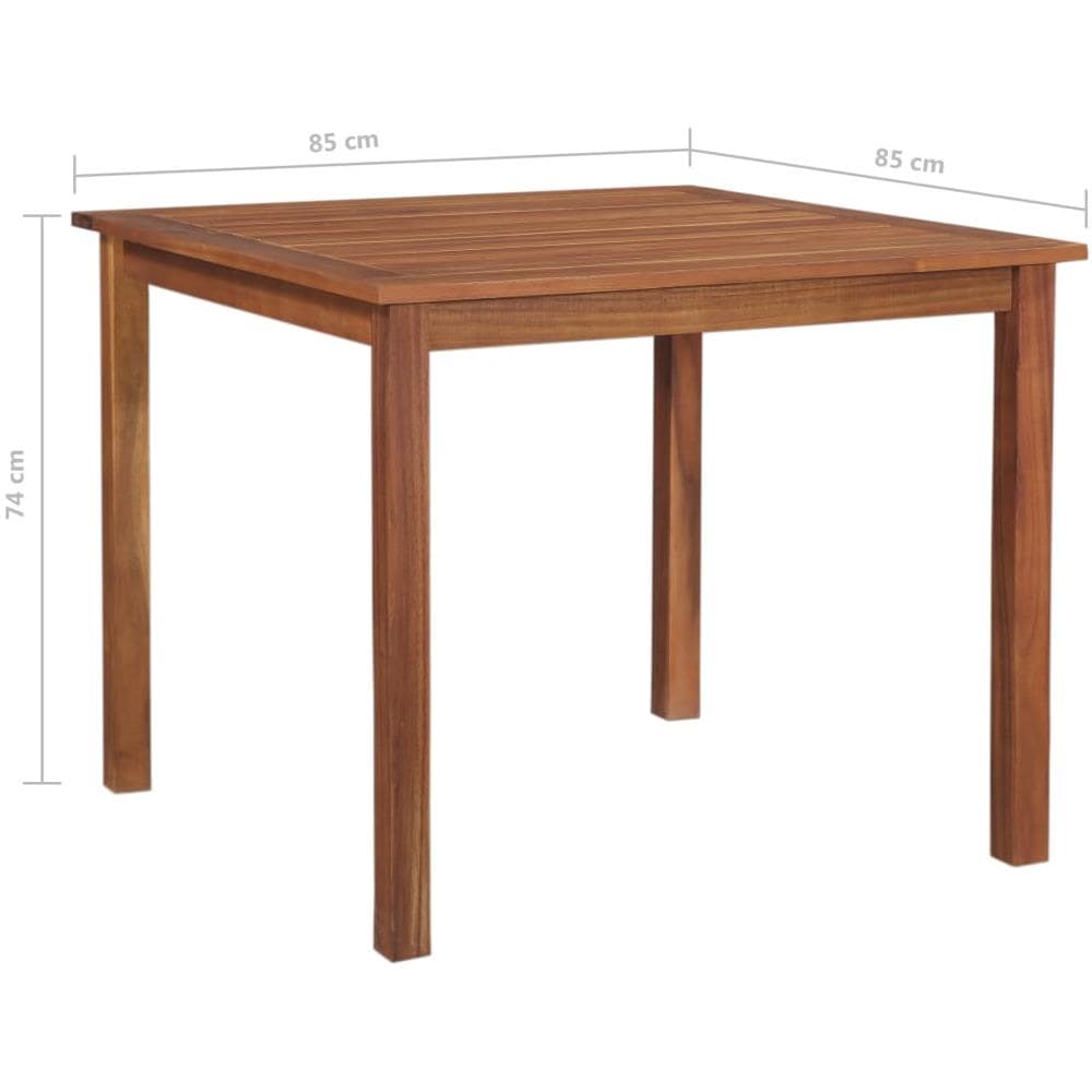 Tavolo Da Giardino 85x85x74 Cm In Legno Massello Di Acacia - Foto 4