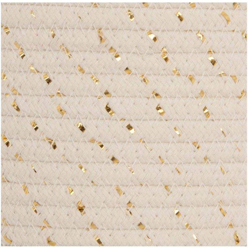 Set Di 3 Cestelli Cotone Con Oro Aufbewahrungskorb - Foto 3