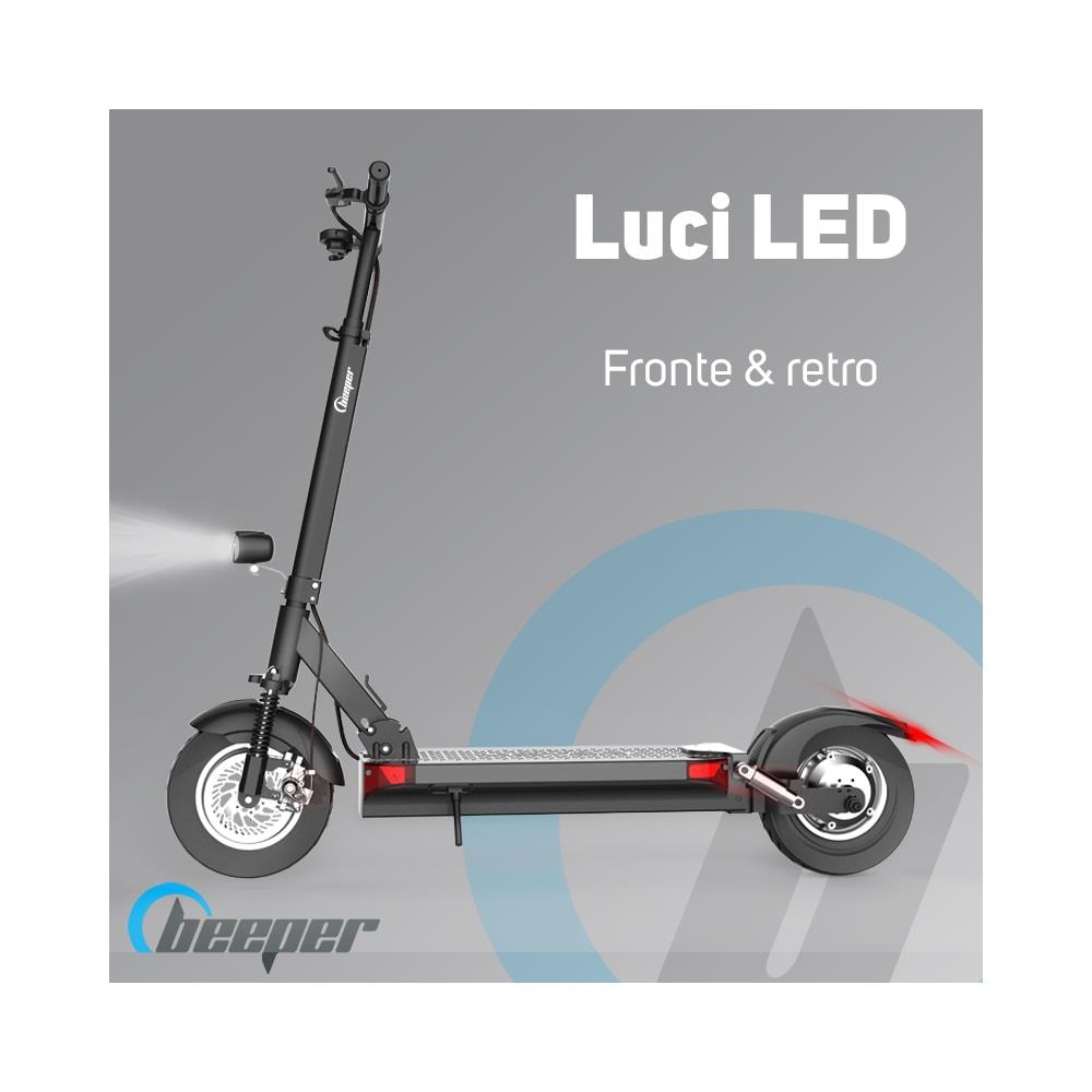 BEEPER Max Monopattino Scooter Elettrico Con Allarme 10 Pollici 500w