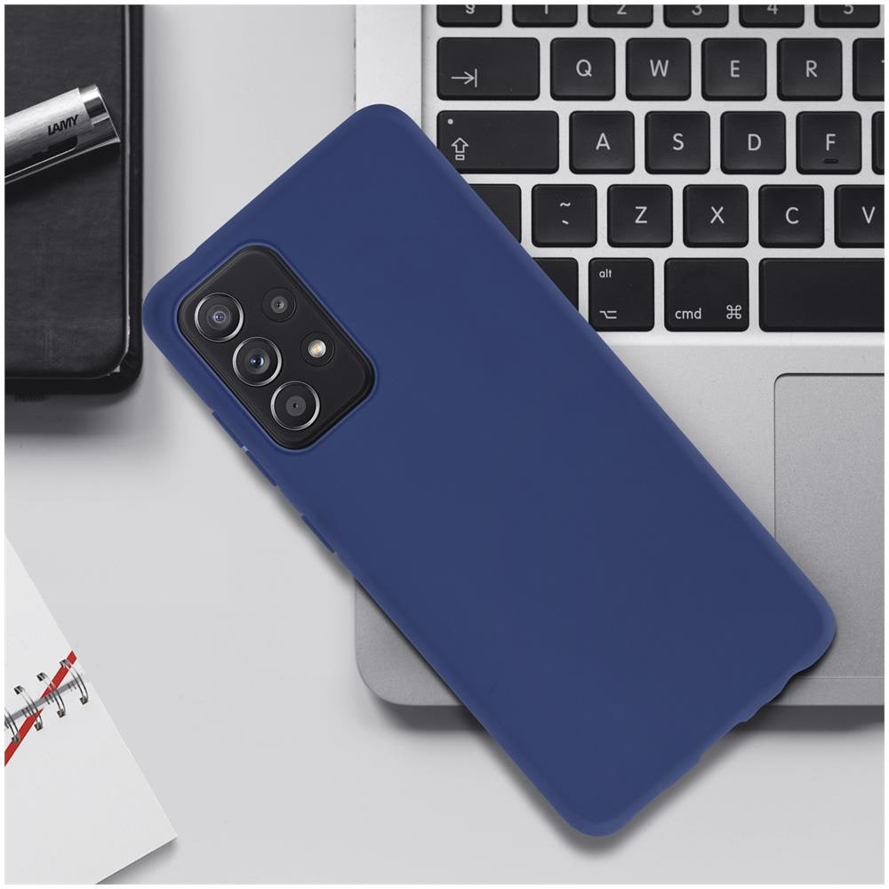 Cover Samsung Galaxy A52 E A52 5g Flessibile Antiurto Opaca Blu - Foto 2