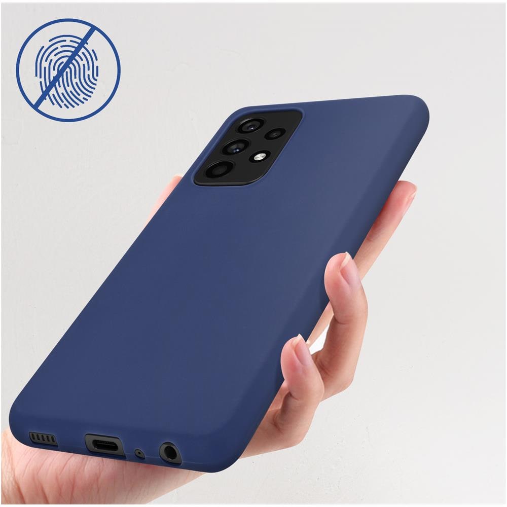 Cover Samsung Galaxy A52 E A52 5g Flessibile Antiurto Opaca Blu - Foto 5