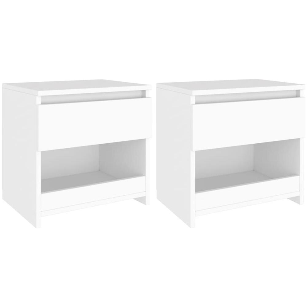 Comodini 2 pz Bianco 40x30x39 cm in Legno Ingegnerizzato - Foto 1