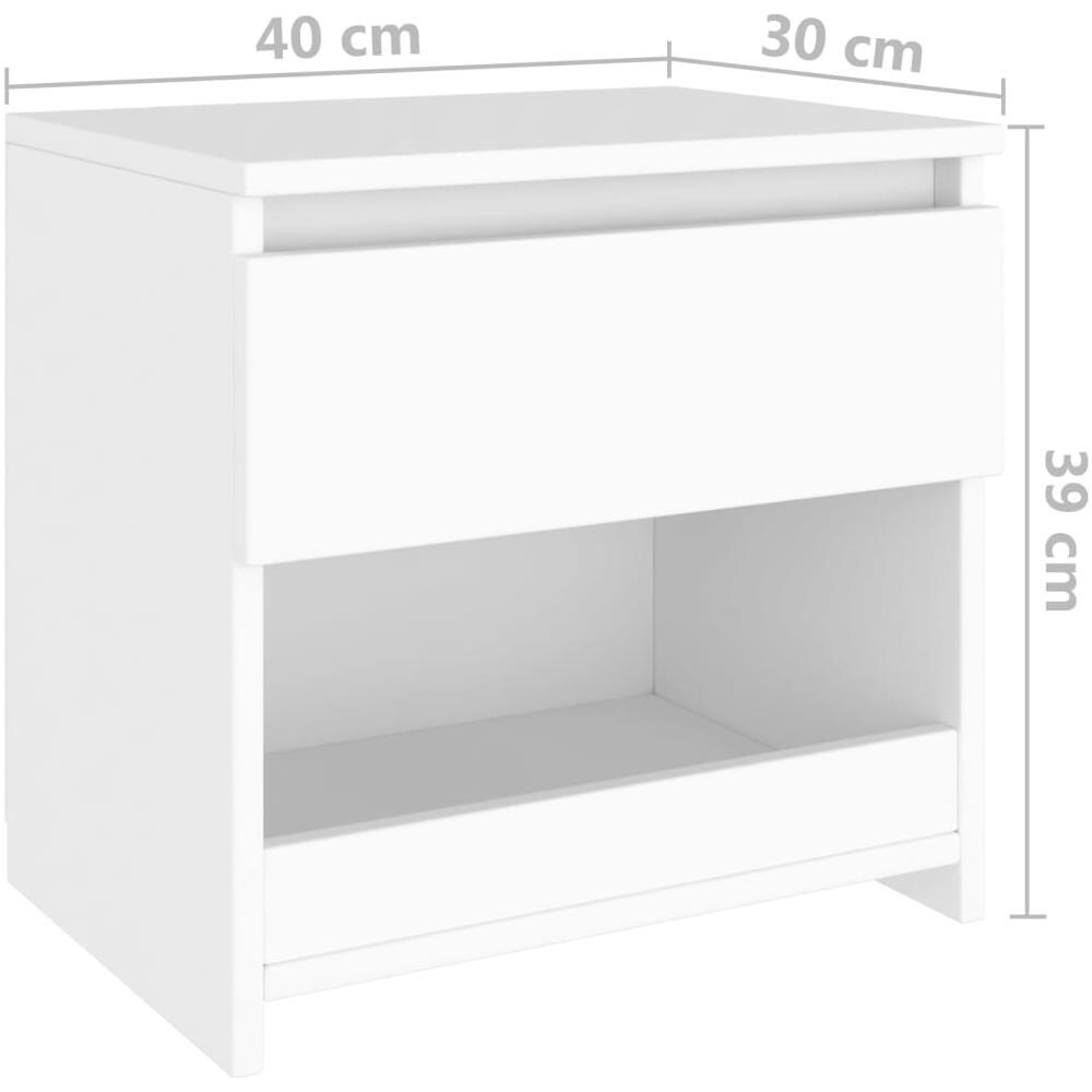 Comodini 2 pz Bianco 40x30x39 cm in Legno Ingegnerizzato - Foto 7