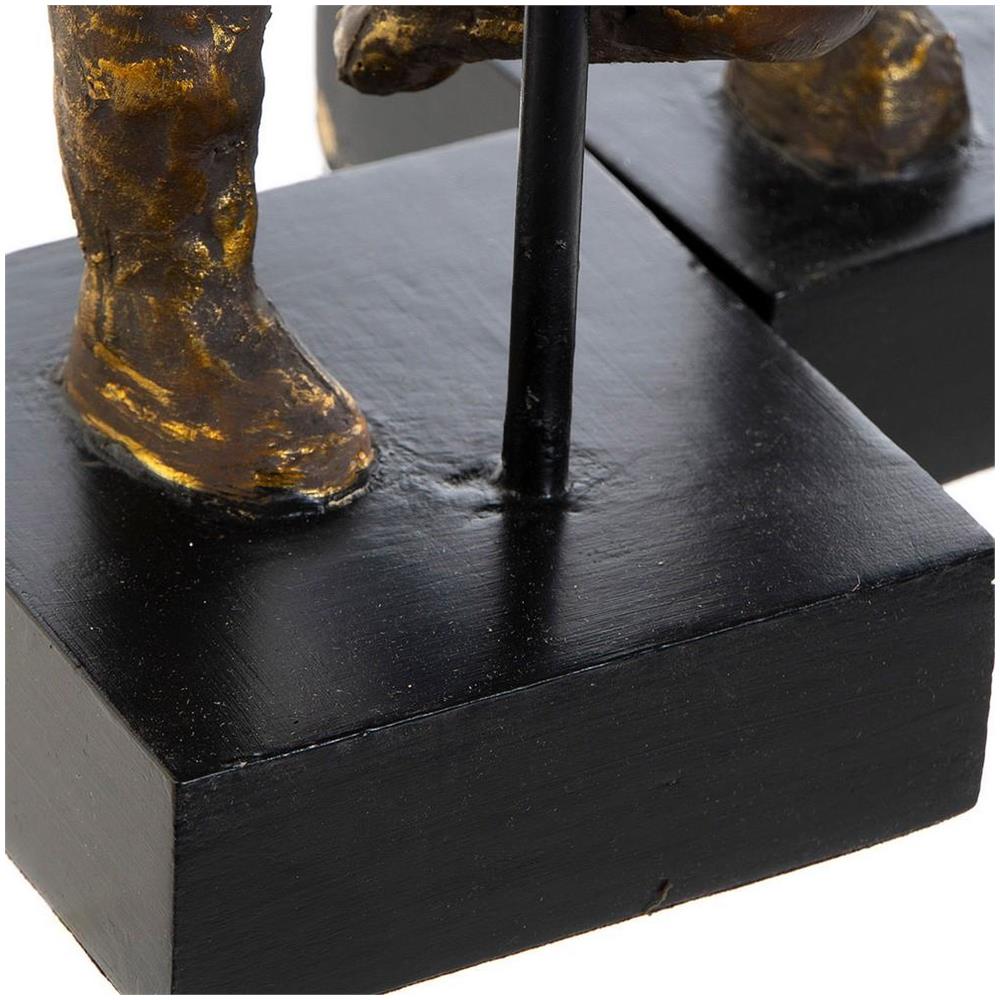 Statua Decorativa Dkd Home Decor Alluminio Legno Di Mango (2 Pcs) (20 X 10 X 31 Cm) (12 X 10 X 29,5 Cm) - Foto 2