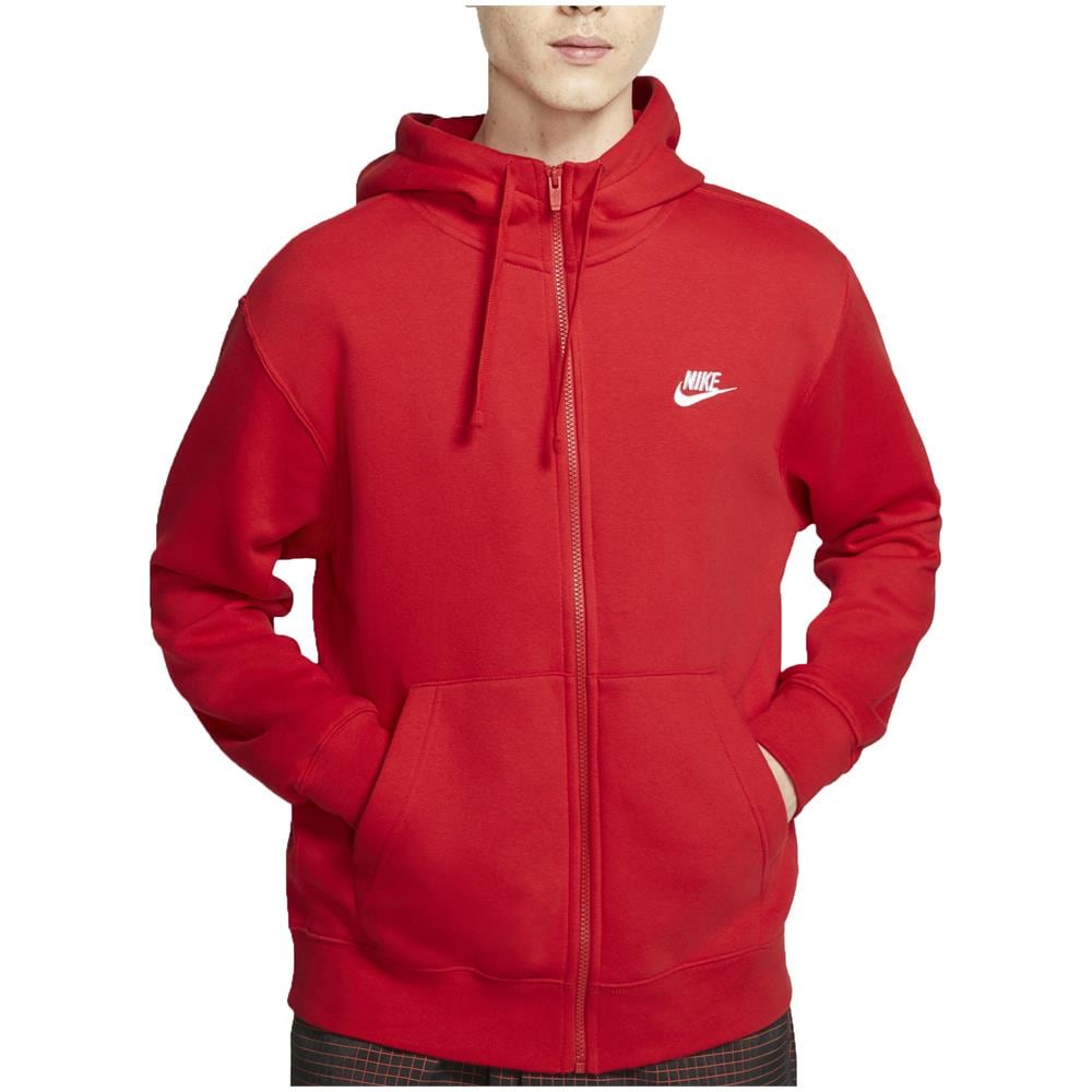 Felpa Da Uomo Con Cappuccio E Full Zip Club Fleece Rossa Taglia Xl Cod Bv2645-657 - Foto 1