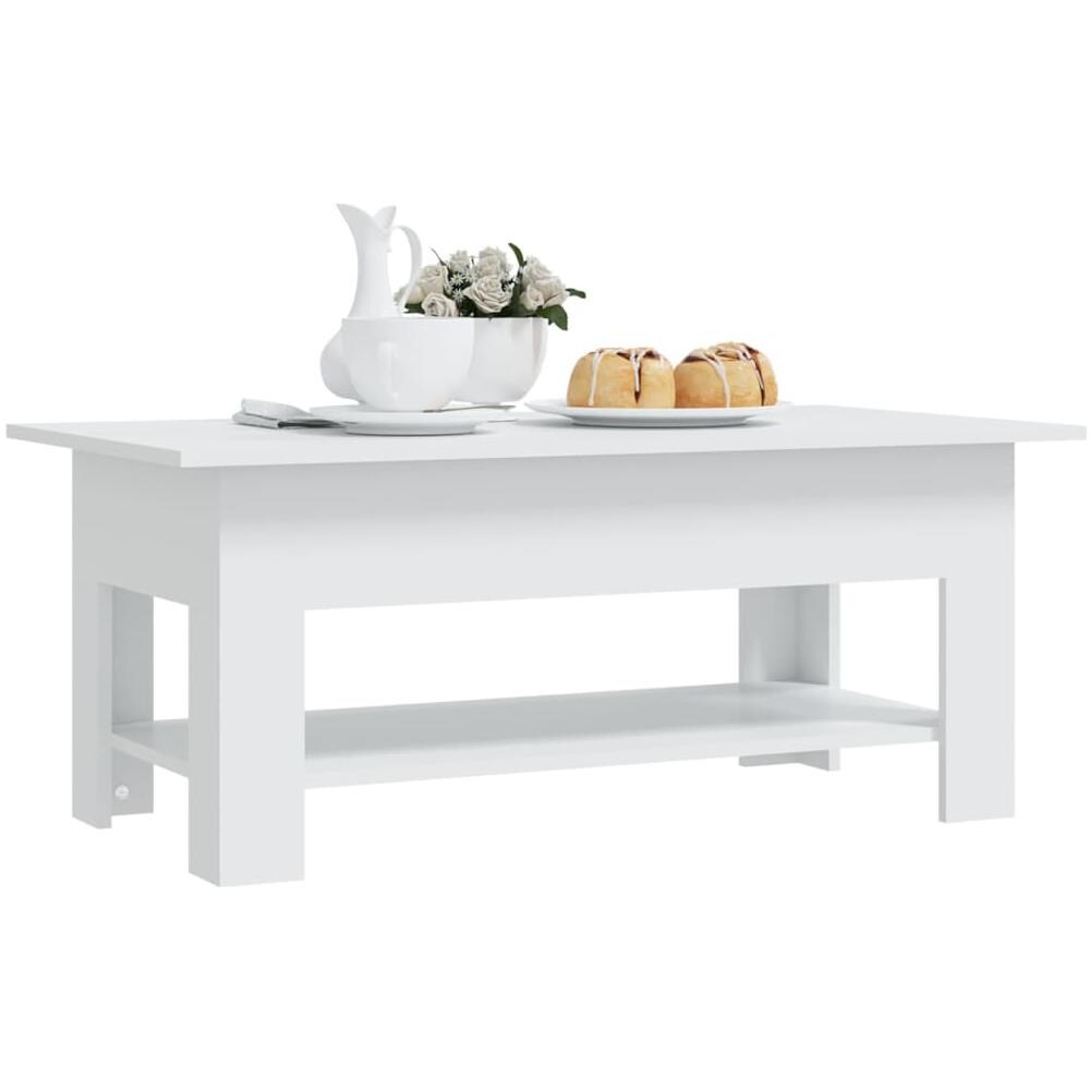 Tavolino da Salotto Bianco 102x55x42 cm in Truciolato - Foto 3