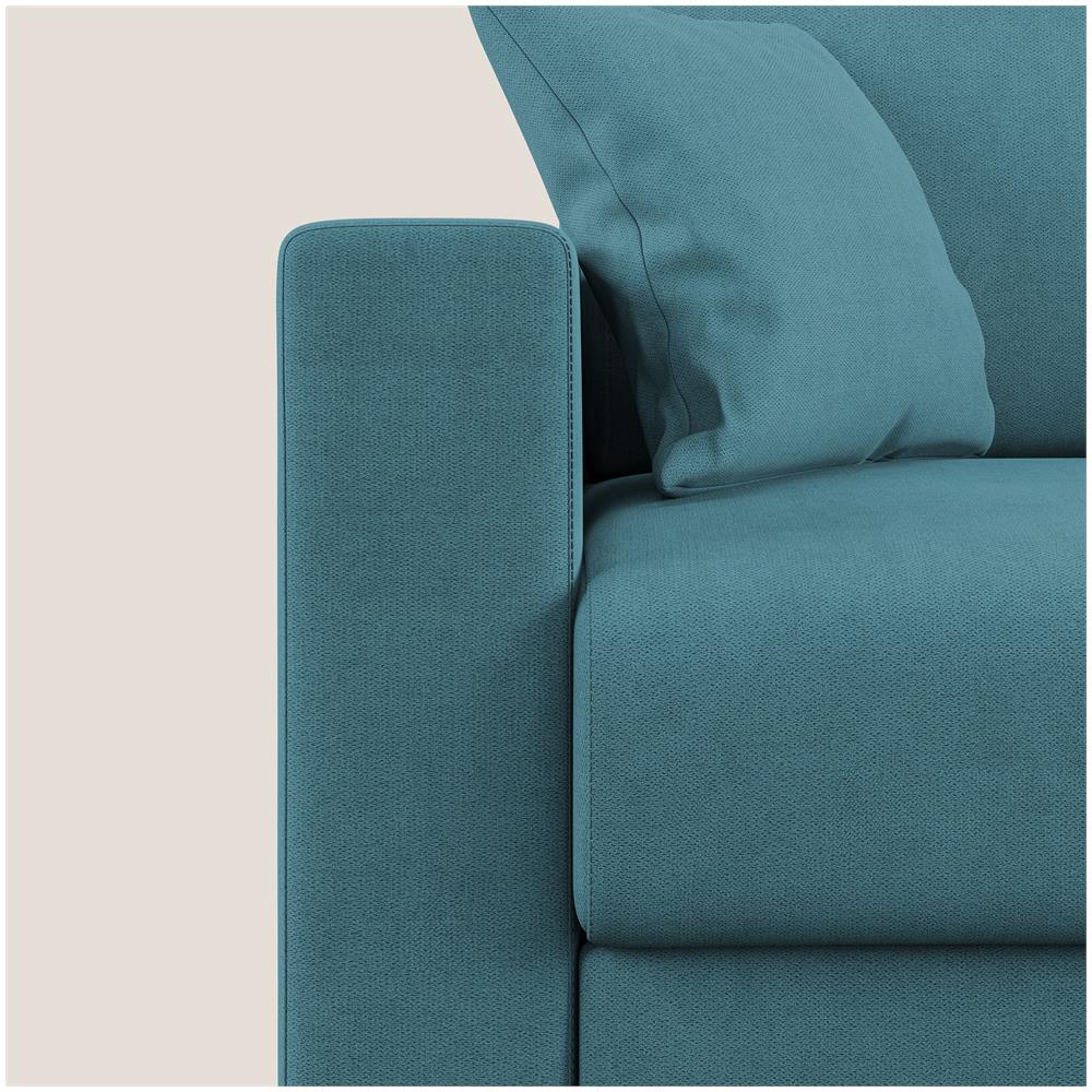 Kafka Divano Letto Angolare In Morbido Tessuto Impermeabile T02 Azzurro 262 Cm Sinistro (mat. 120x197) - Foto 5