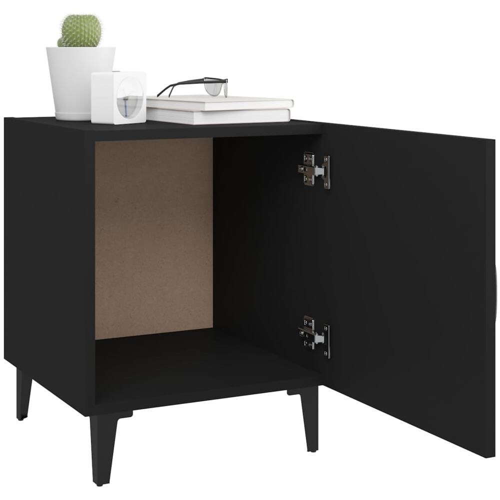 Comodini 2 Pz Neri In Legno Multistrato - Foto 7