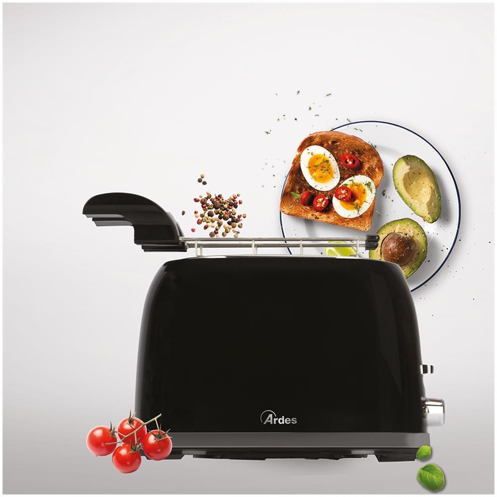 Tostapane Tosto Prestige ARTOAST03 con 2 Fette Timer e 7 Livelli Tostura Potenza 850 W Colore Nero  - Foto 4
