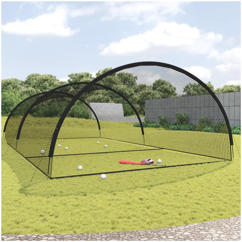 Rete Gabbia Da Battuta Baseball Nera 900x400x250 Cm Poliestere - Foto 1