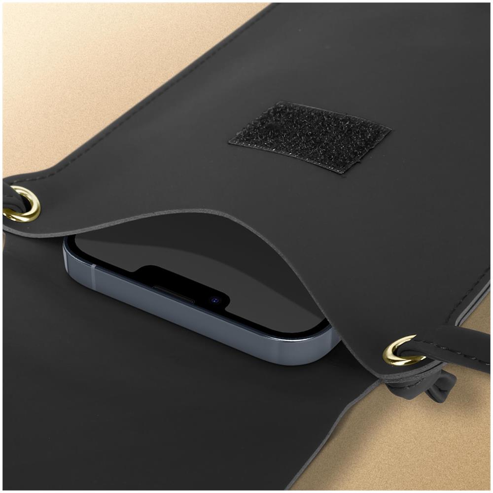 Borsetta A Tracolla Per Smartphone Con Portacarte In Similpelle Nera - Foto 2