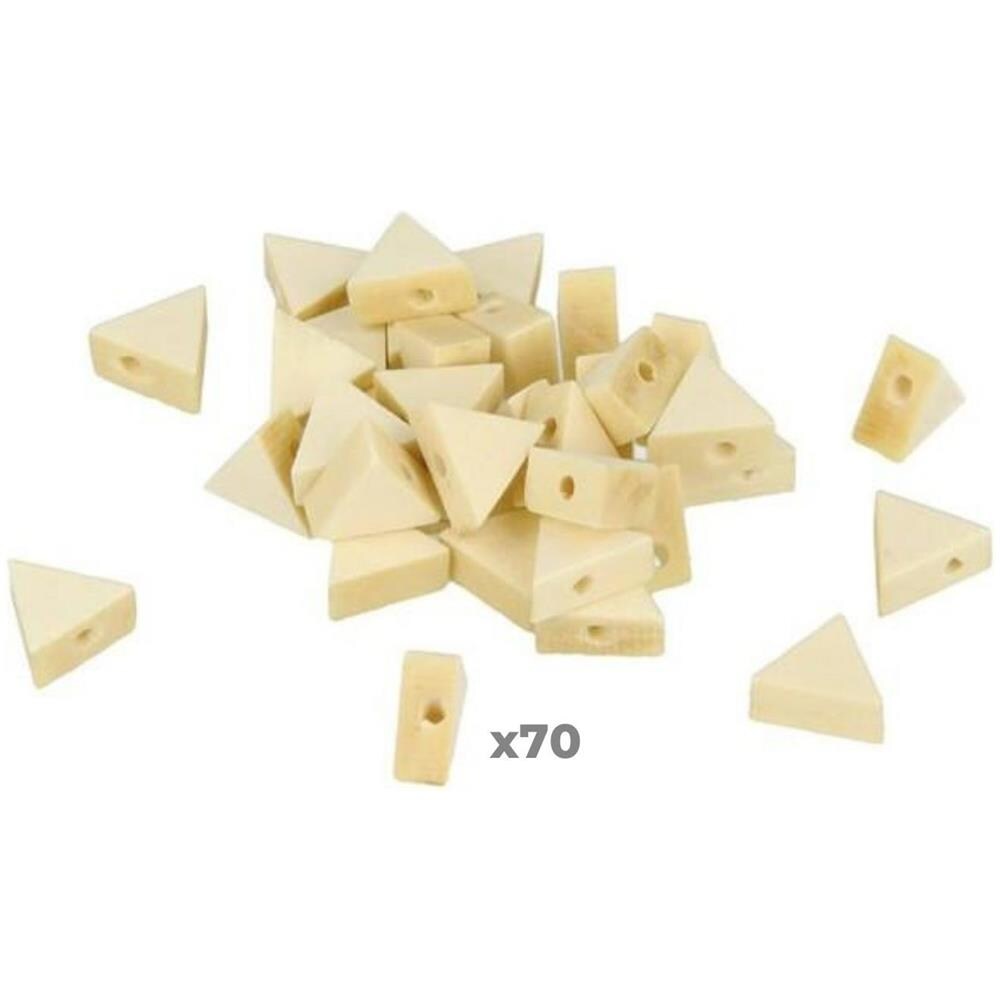 70 Perline Di Legno Triangolari 11 X 9,7 X 4,9 Mm - Foto 1