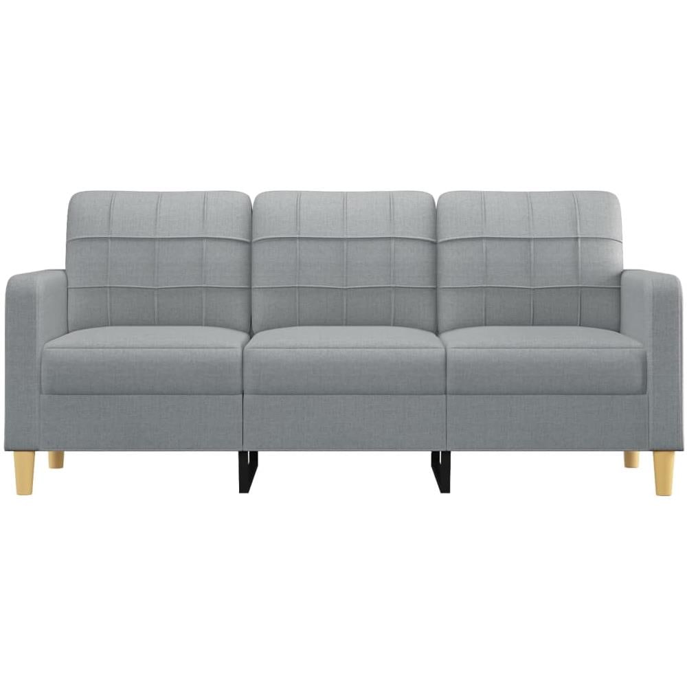 Divano A 3 Posti Grigio Chiaro 180 Cm In Tessuto - Foto 3