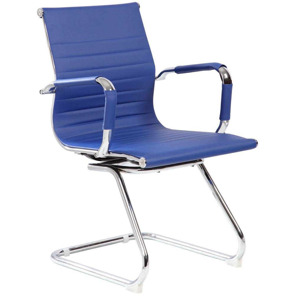 Sedia Artena, Sedute Sala Da Attesa Con Braccioli Per Ufficio, Seduta Ergonomica Da Attesa, 62x54h89 Cm, Blu - Foto 1