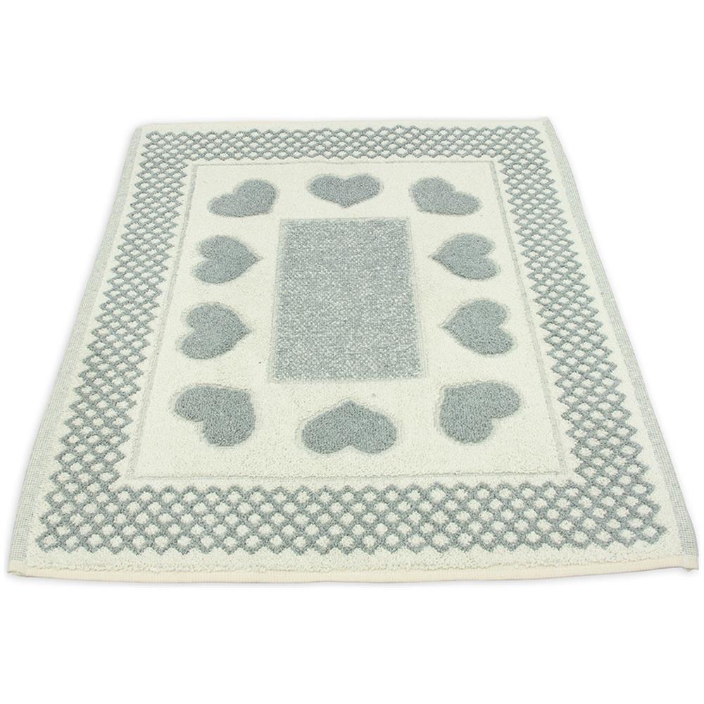 Tappeto Bagno Doccia Spugna Tappetino Assorbente Cotone Pelo Corto Mod. Love O.b 45x60 Grigio - Foto 1