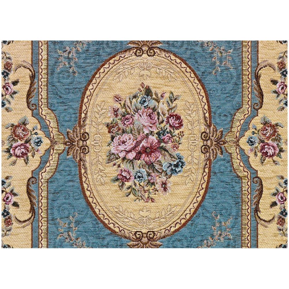 Tappeto Salotto Camera Velour Antiscivolo Mod. Abusson Suardi Vari Colori 65x220cm Azzurro - Foto 4