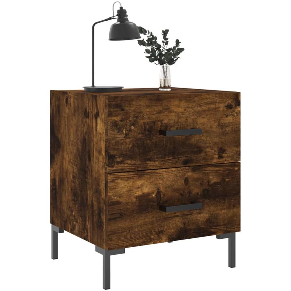 Comodini 2 Pz Rovere Fumo 40x35x47,5 Cm In Legno Multistrato - Foto 3