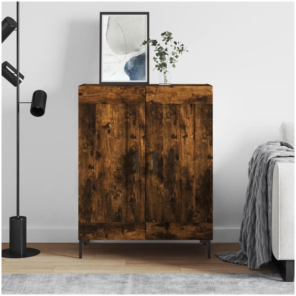 Credenza Rovere Fumo 69,5x34x90 Cm In Legno Multistrato - Foto 1