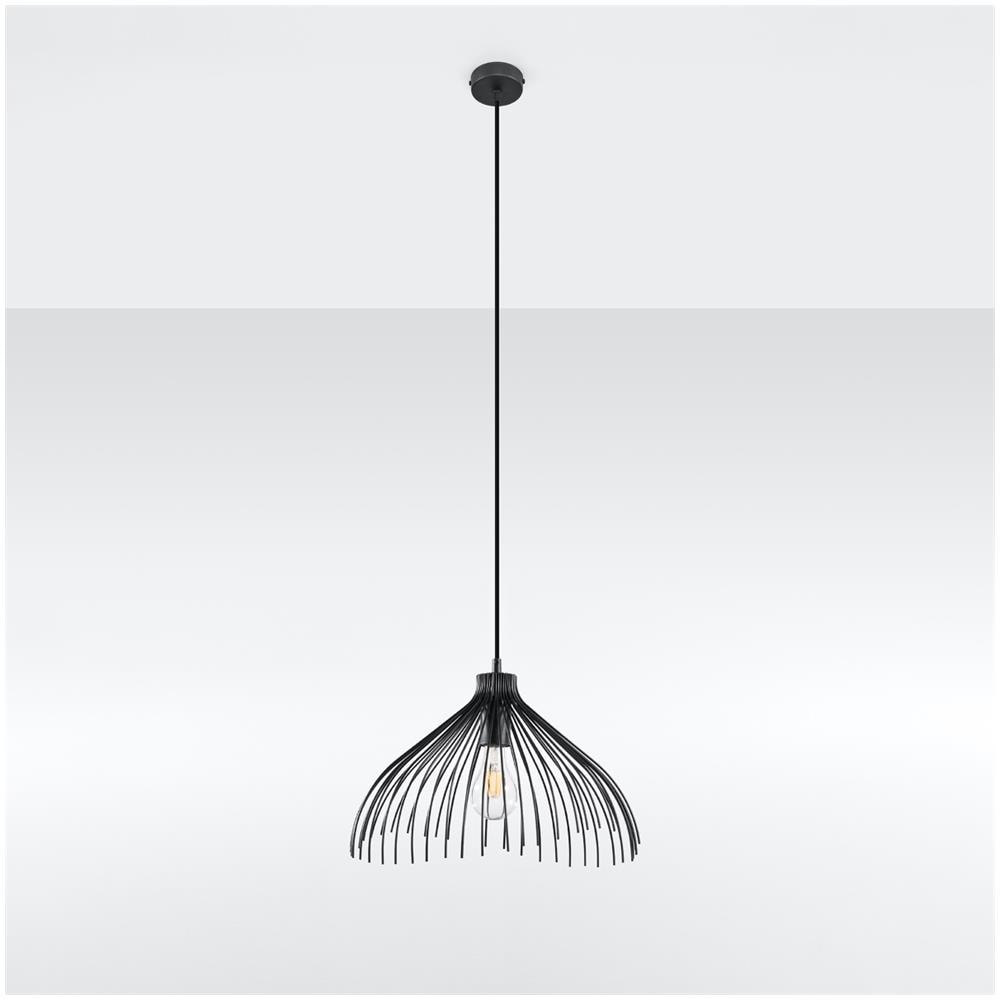 Lampada A Sospensione Umb Nero Sl. 0665 - Industriale Lampade A Sospensione Nero 125x40x40 Cm - Foto 2
