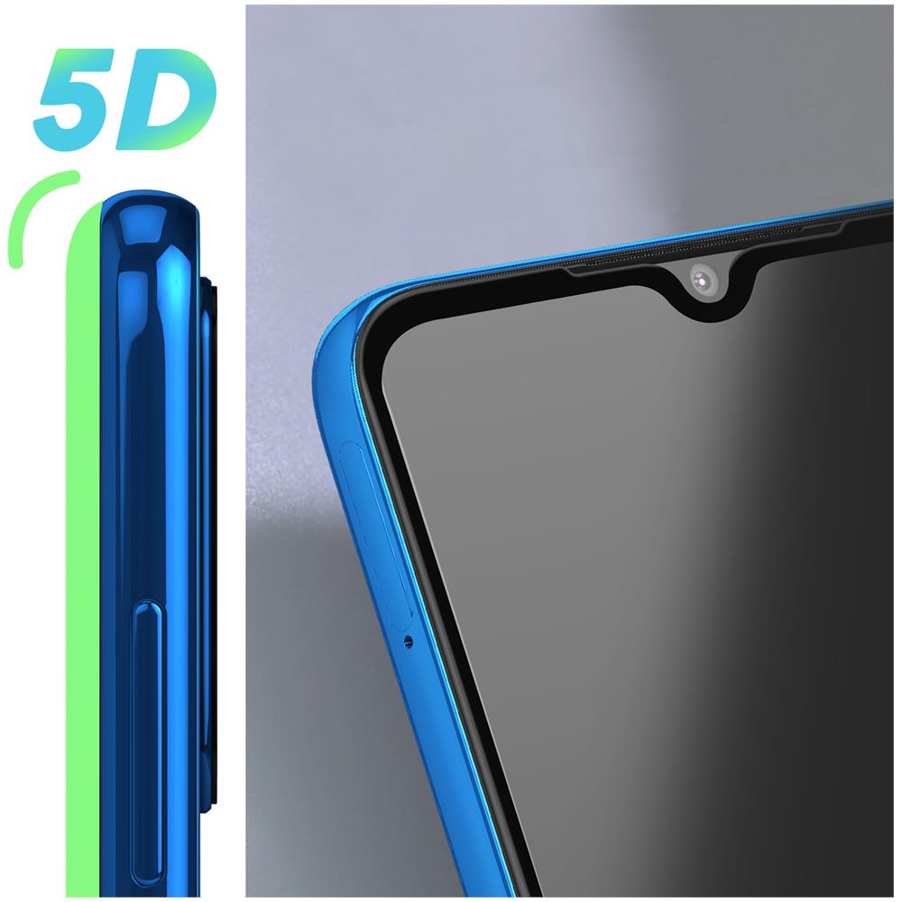 Vetro Temperato Per Xiaomi Redmi Note 8t Adesione Totale Bordo Smussato Nero - Foto 5