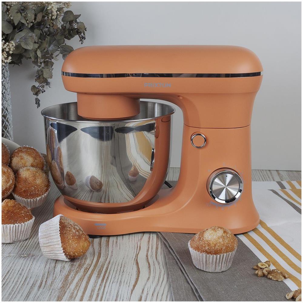 Planetaria Impastatrice Kr250 Per Pasticceria, Potenza 1500 W, 10 Velocità, Ciotola Acciaio Inox Da 5 Litri, 3 Accessori, Coperchio Trasparente, Colore Arancione Opaco - Foto 7