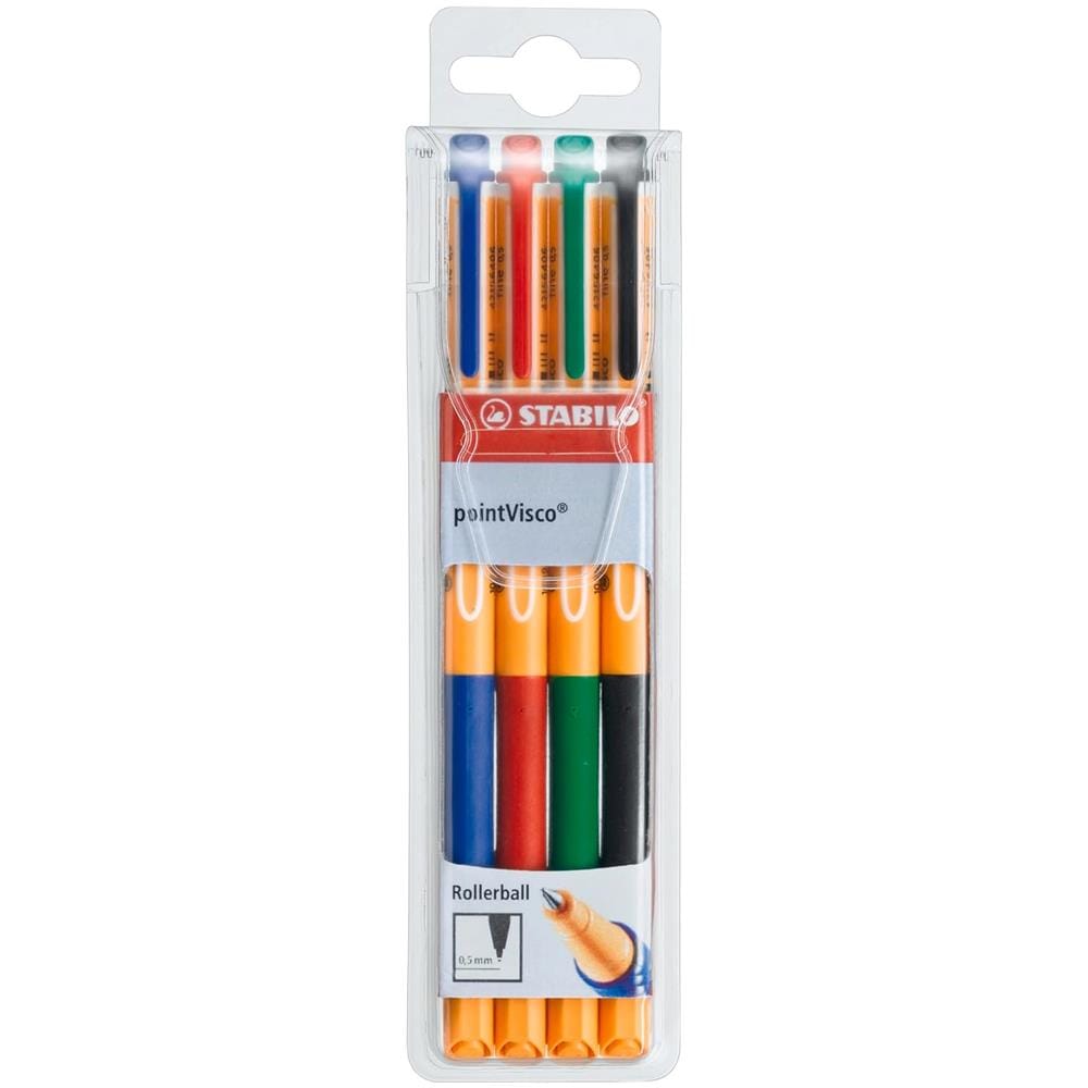 pointVisco - Penna Roller a inchiostro Gel - Astuccio da 4 - Colori assortiti - Foto 1