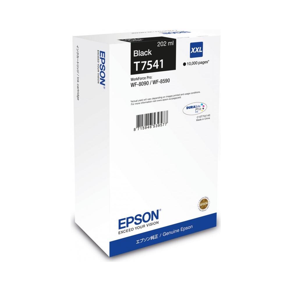 C13T754140 Cartuccia Ink Originale Nera per WorkForce Pro WF-8090DTW Capacità 10000 Pagine - Foto 1