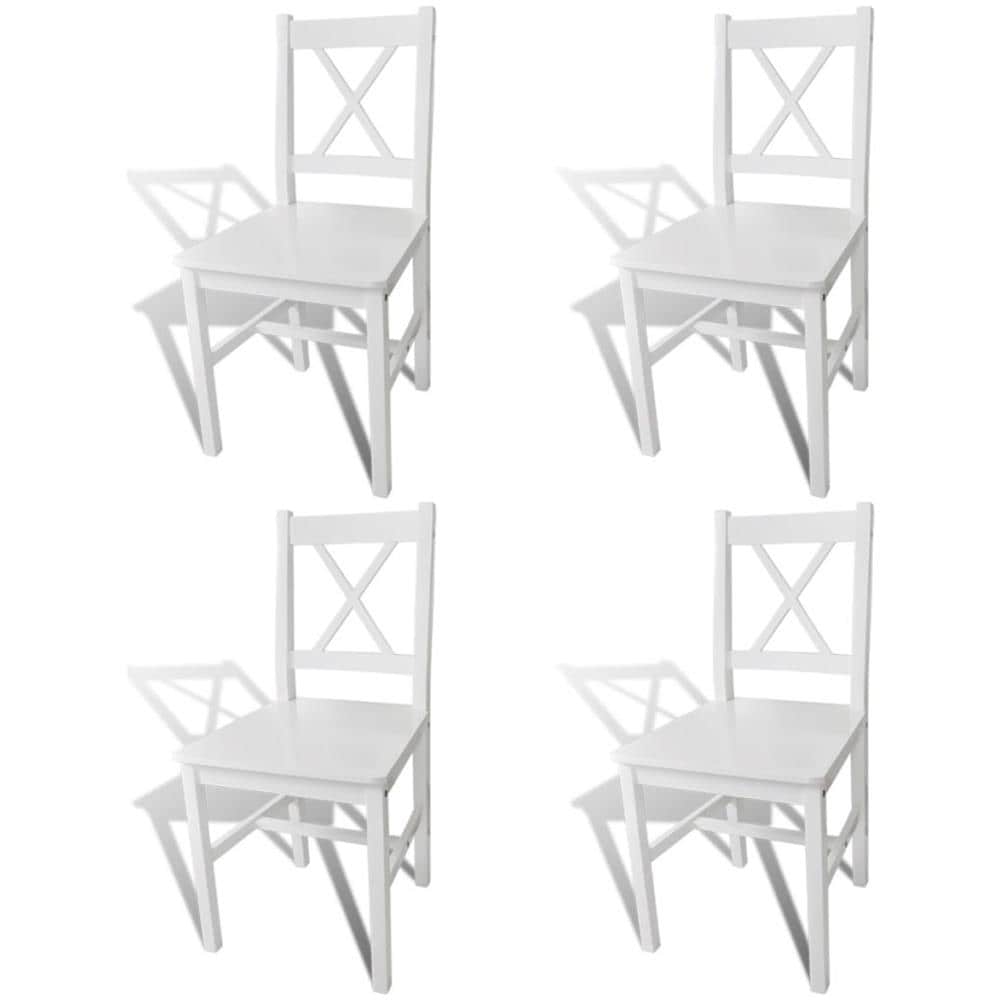 Sedia Da Tavola Bianca Legno 4 Pz - Foto 1