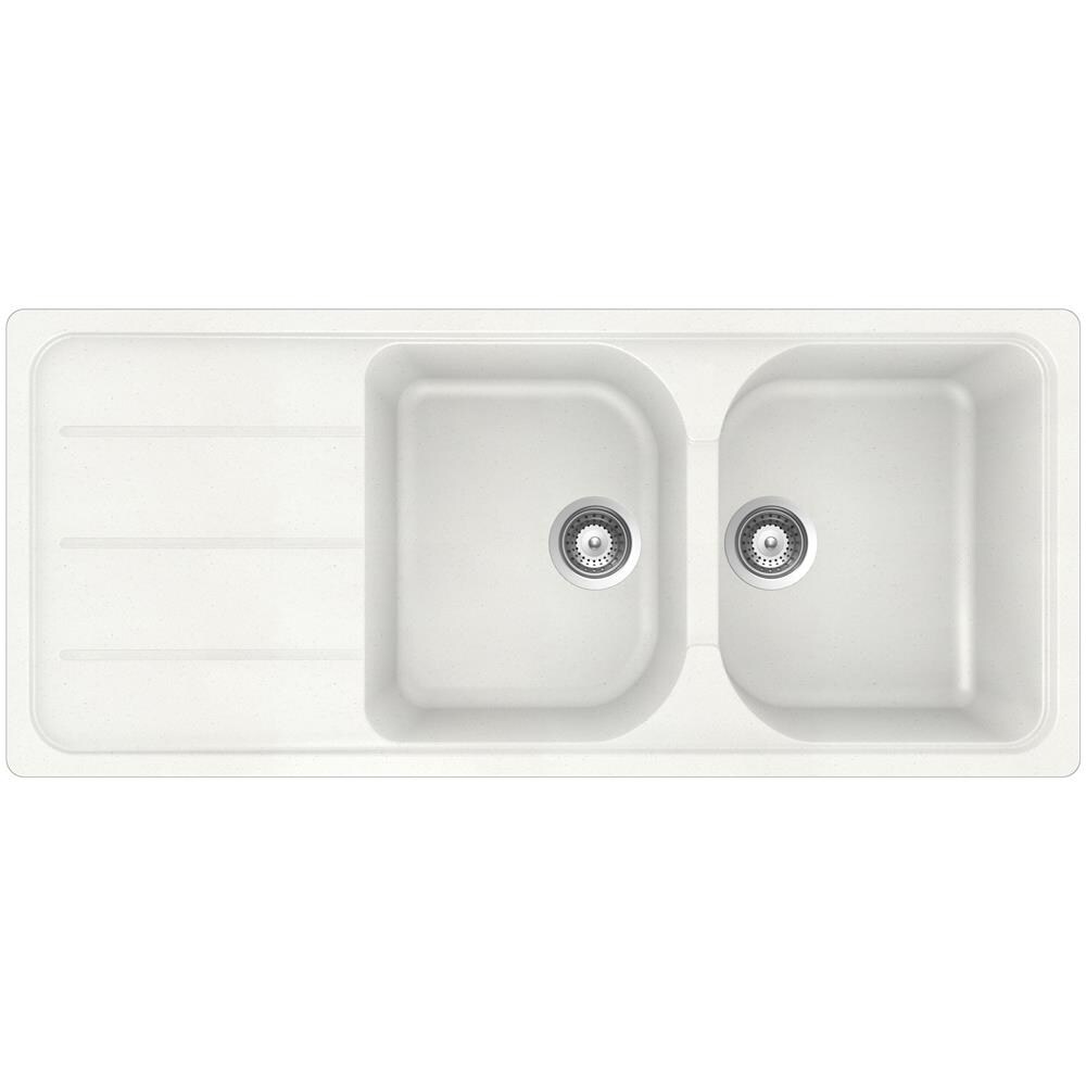 Lavello FOMD200A07 2 Vasche Gocciolatoio Dimensioni 116x50 cm colore Bianco Alpina serie Formhaus - Foto 2