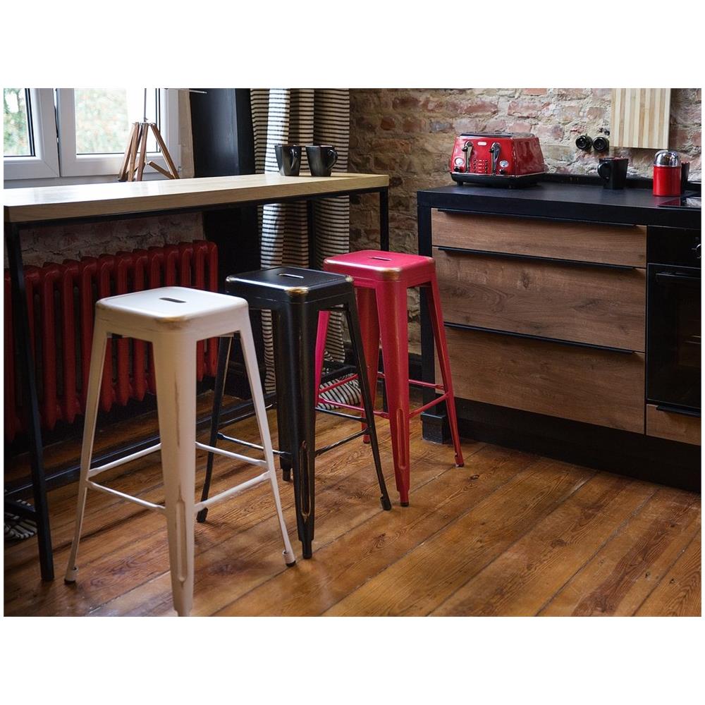 Set Di 2 Sgabelli Da Bar In Metallo Nero Dorato 60 Cm Cabrillo - Foto 2