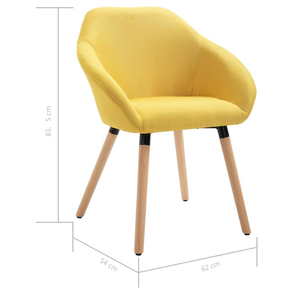 Sedie Da Pranzo 4 Pz Gialle In Tessuto - Foto 8