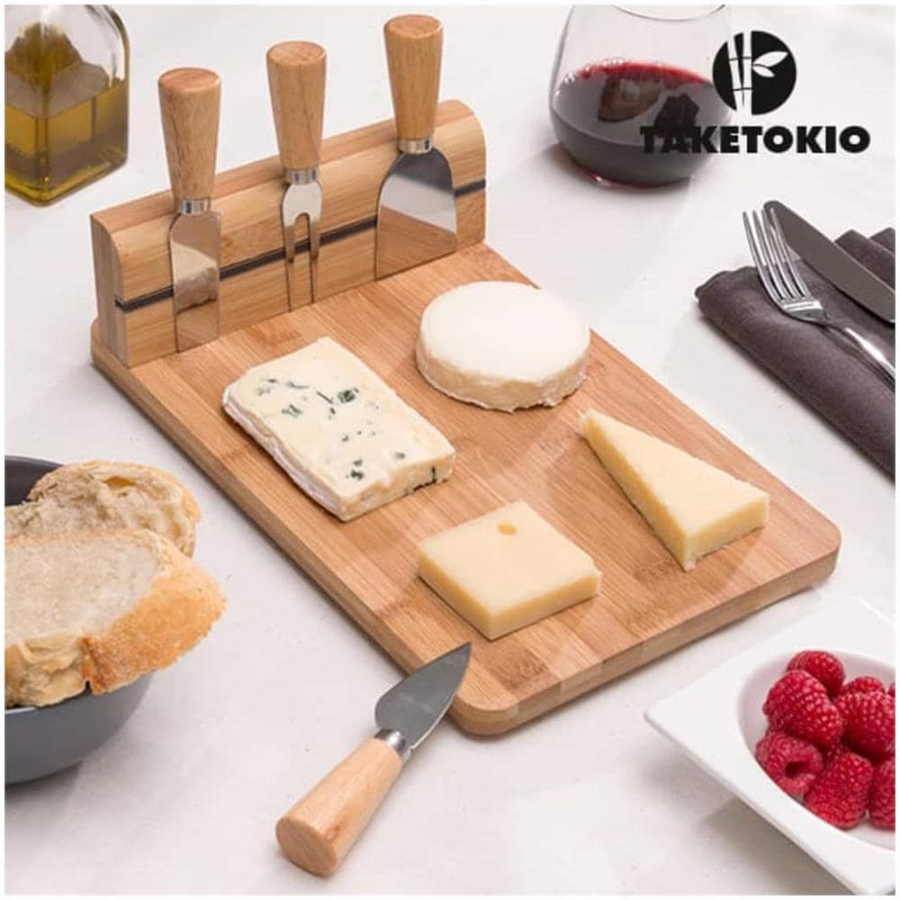 Set Coltelli Da Formaggio Con Tagliere In Bambù - Foto 2