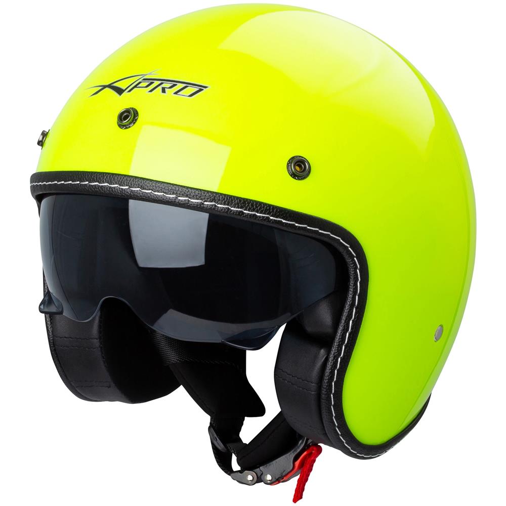 Casco Moto Jet Cafe Racer Omologato Ece 22-05 Parasole Scooter Fluo Xl - Foto 1