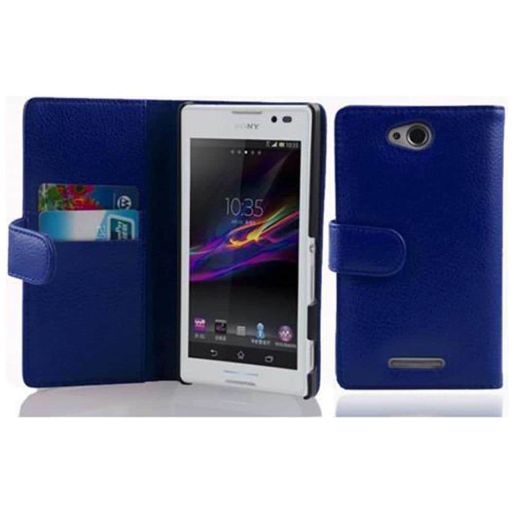 Cadorabo Custodia Compatibile Con Sony Xperia C In Blu Reale - Coperchio Protettivo In Ecopelle Testurizzata E Tasca Per Carte Di Credito - Foto 1