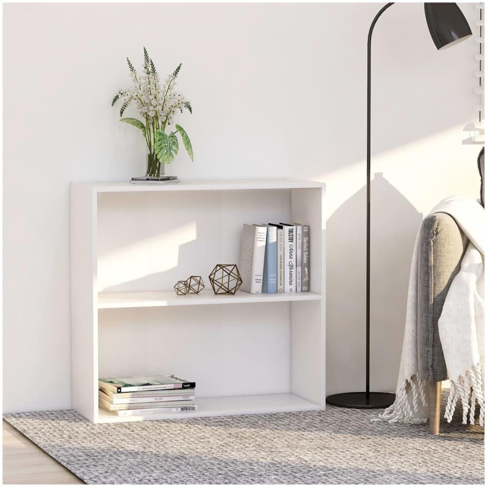 Libreria A 2 Ripiani Bianca 80x30x76,5 Cm In Truciolato - Foto 1