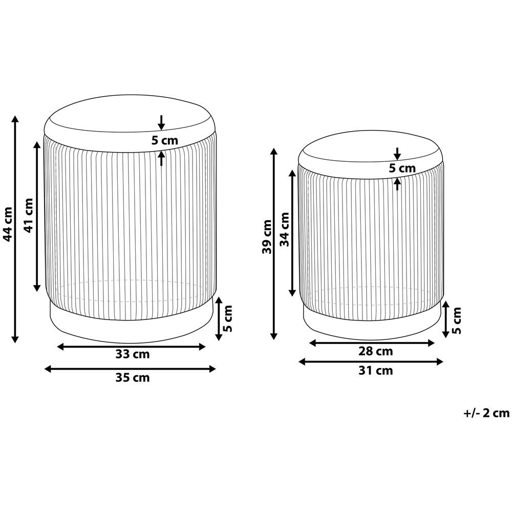 Set Di 2 Pouf Portaoggetti Color Foglia Di Tè Miramar - Foto 2