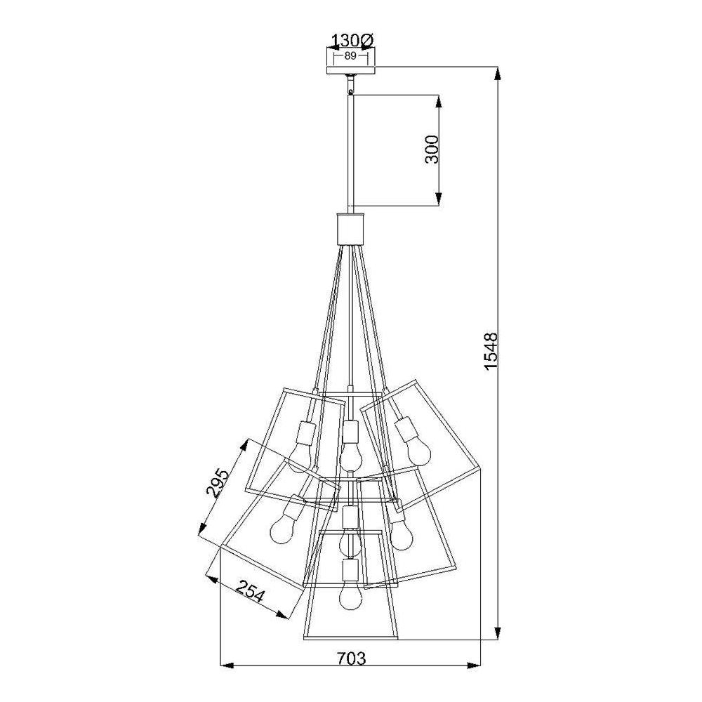 Lampadario 7 Luci Finitura Bronzo, E27 - Foto 2