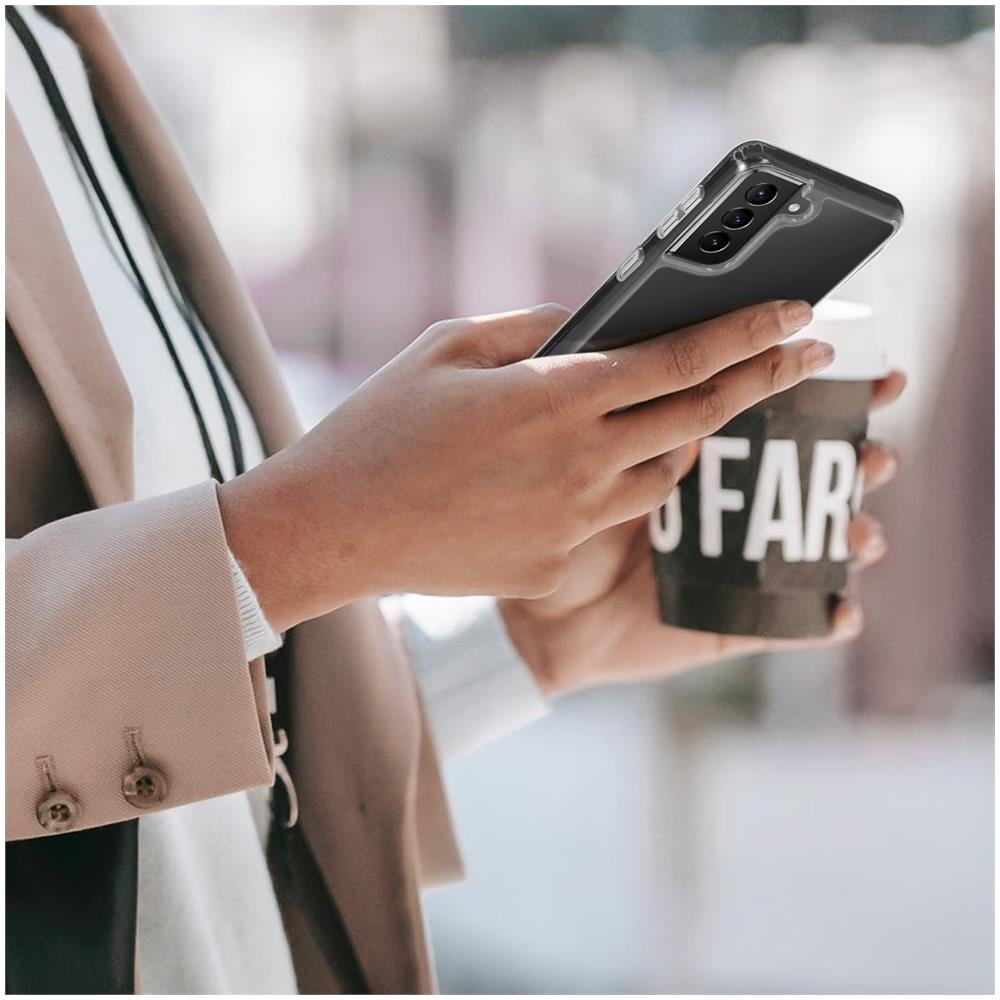 Cover Flessibile Samsung Galaxy S21 Plus E Vetro Temperato Nero - Foto 5