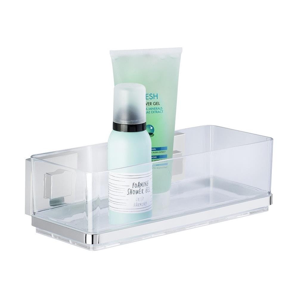 Mensola Rettangolare Da Bagno Quadro Con Contenitore Trasparente, Vacuum-loc, Doccia, - Foto 2