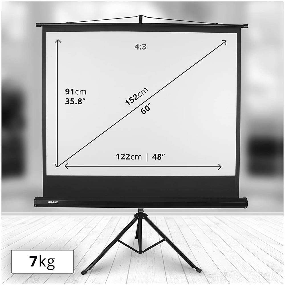 Tps50 / 43 Schermo Di Proiezione 50” Formato 4:3 / 102 X 76 Cm - Telo Proiettore Con Piedistallo Treppiede Per Videoproiettore Full Hd 3d 4k - Home Cinema Home Theater Ufficio - Foto 6