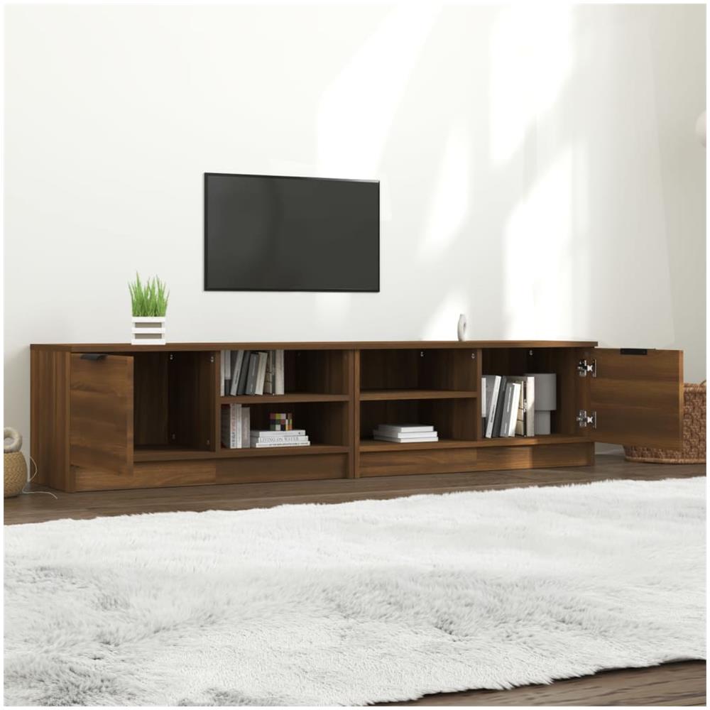 Mobili Tv 2 Pz Rovere Marrone 80x35x36,5cm In Legno Multistrato - Foto 2