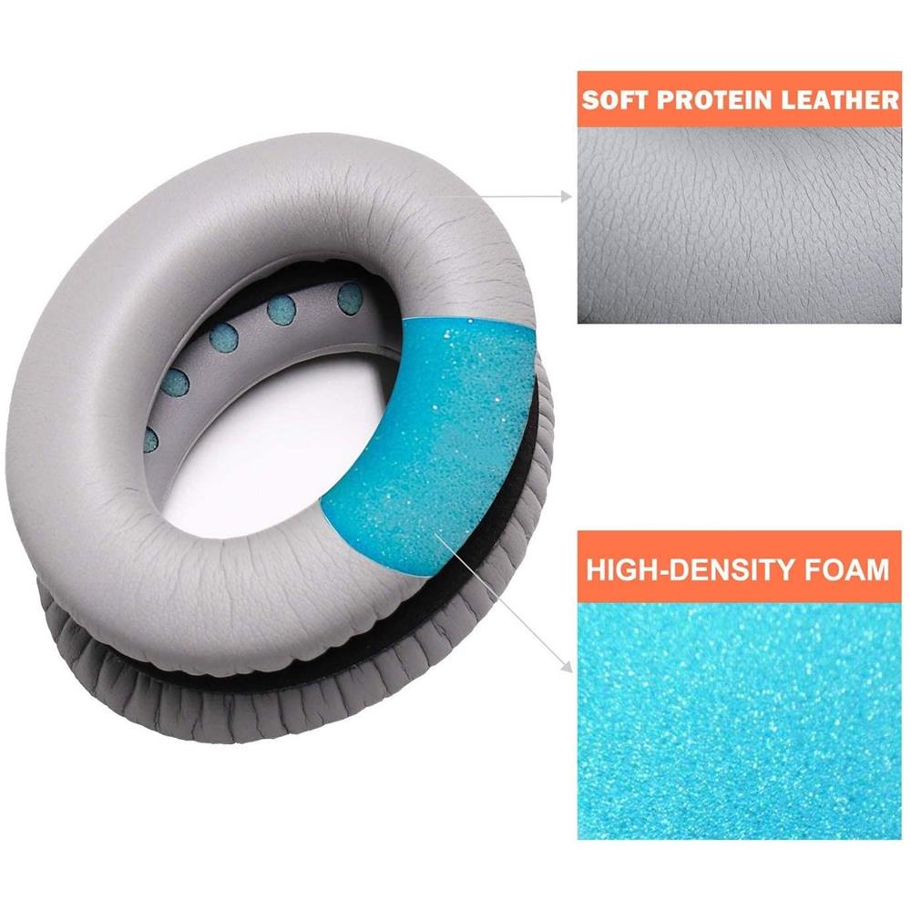 Cuscinetti Auricolari Per Bose Qc35 I /ii, Qc25, Qc15, Qc 2 Ae 2, Ae 2i, Ae 2w, Soundtrue, Soundlink Grey - Foto 2