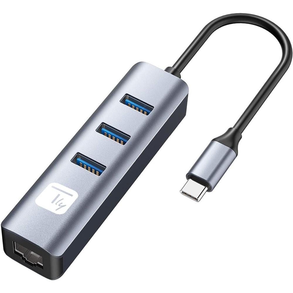 Adattatore Convertitore Usb-c A Rj45 Gigabit Con Hub 3 Porte Usb 5 Gbps - Foto 1