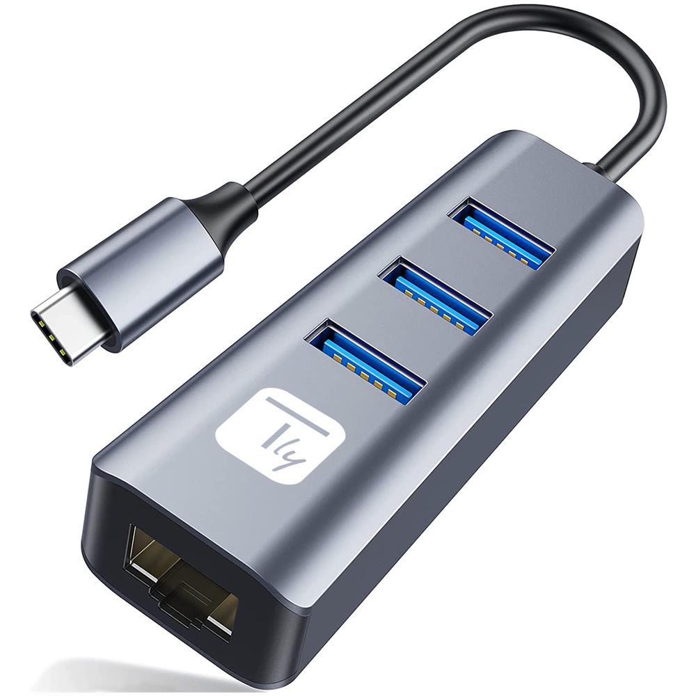 Adattatore Convertitore Usb-c A Rj45 Gigabit Con Hub 3 Porte Usb 5 Gbps - Foto 3