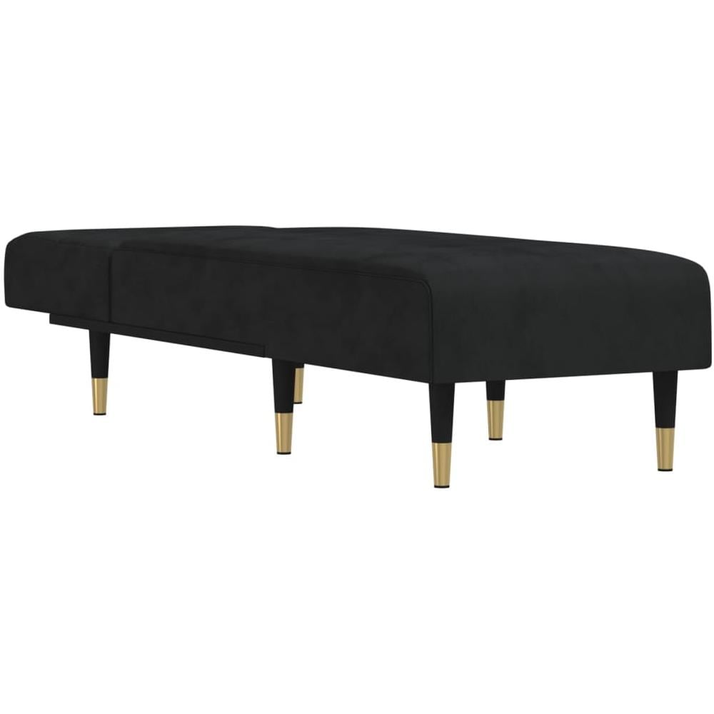 Chaise Longue In Velluto Nero - Foto 3