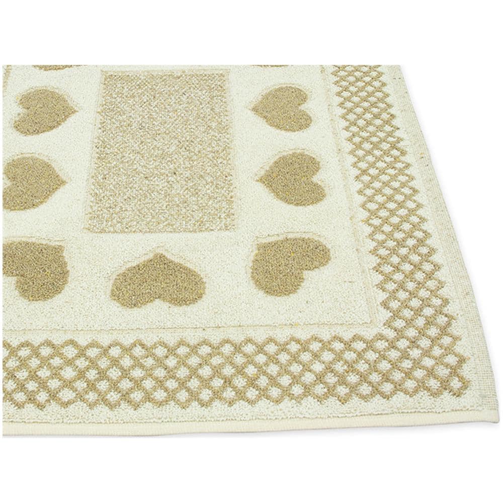 Tappeto Bagno Doccia Spugna Tappetino Assorbente Cotone Pelo Corto Mod. Love O.b 60x120 Beige - Foto 2