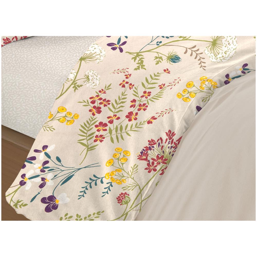 Completo Lenzuola Letto 100% Cotone Disegno Fiori Flower Garden Rp Made In Italy 1 Piazza Fiori - Foto 2